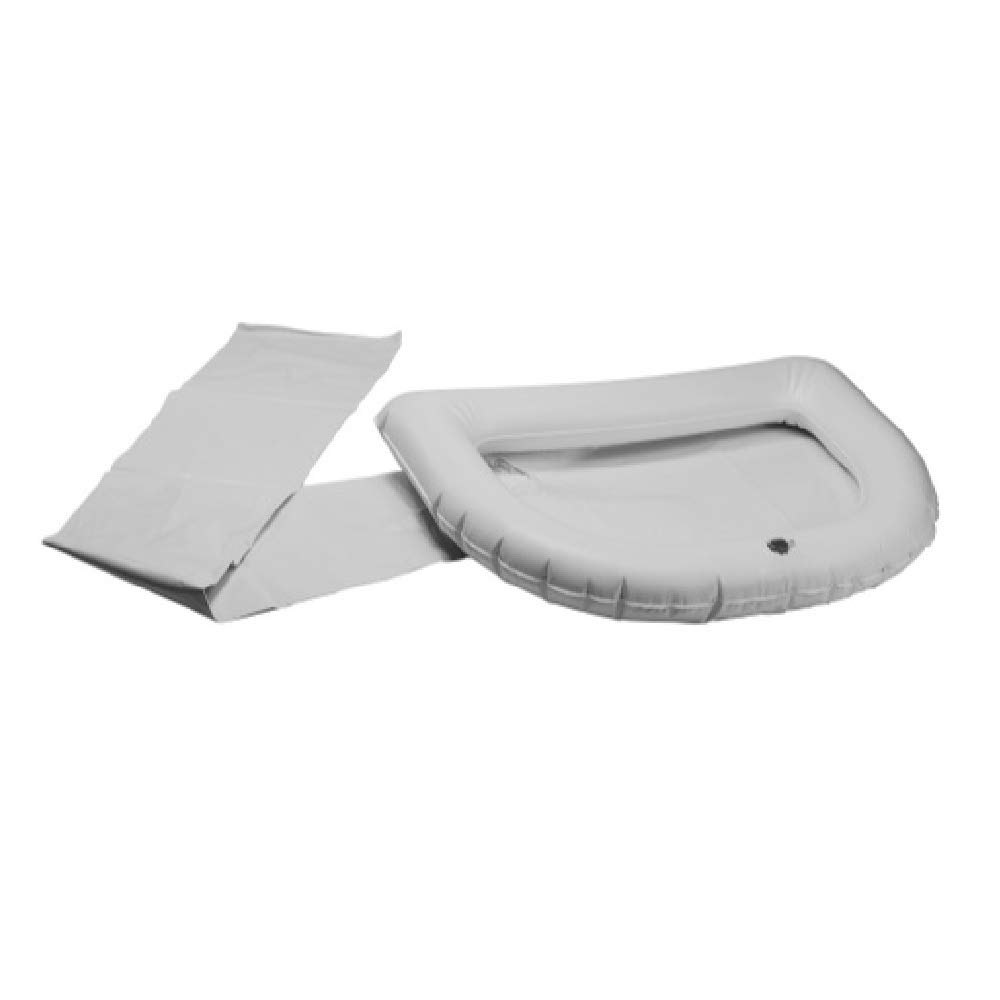 SP Bel-Art Ableware Inflatable Crescent Shaped Shampoo Basin, Shallow, White