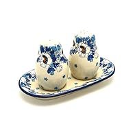 Polish Pottery Salt & Pepper Set - White Poppy