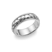 Platinum Eternal Heart Wedding Band Ring