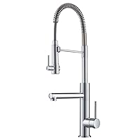 KRAUS KPF-1603CH Artec Pro 2-Function Commercial Style Pre-Rinse Kitchen Faucet with Pull-Down Spring Spout and Pot Filler, 24 3/4 inch, Chrome