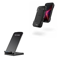 BoxWave Charger Compatible with Kyocera DuraForce Pro 3 - Wireless QuickCharge Stand (10W), No Cord; no Problem! Charge Your Phone with Ease! for Kyocera DuraForce Pro 3 - Jet Black