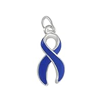 Fundraising For A Cause | Dark Blue Ribbon Awareness Charms – Dark Blue Ribbon Shaped Charms for Colon Cancer, Child Abuse, Rectal Caner & Huntington’s Disease Awareness (2 Pieces)