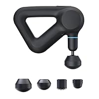 Prime Quiet Deep Tissue Therapy Massage Gun - Bluetooth Enabled, Electric Percussion Massage Gun & Personal Massager for Pain Relief in Neck, Back, Leg, Shoulder and Body (Black - 5th Gen)