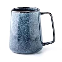 24 OZ/700ml Ceramic Coffee Mugs with Golden Handle, Extra Big Jumbo Tea Cup Mug for Office and Home, Gift and Present, Blue, Extra large