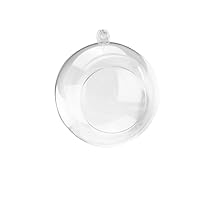 Homeford Fillable Plastic Clear Ball Ornament with Opening, 3-1/4-Inch, 12-Count