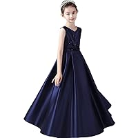 Foreign trade children's dress long Princess Dress sleeveless 2022 new summer host piano performance evening dress