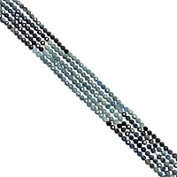 3 mm Natural Blue Tourmaline Shaded Faceted Round Rondelle Beads 33 cm 5 Strand CHIK-STRD-85602