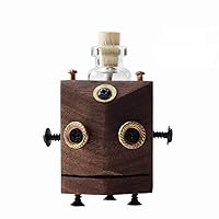 EVPROXP 3ml Empty Essential Oil Diffuser Bottle, Auto Vent Clip Car Air Freshener Steampunk Style, Wooden Home Decor Perfume Bottle Aromatherapy Fragrance Scent Ornament, Robot 3