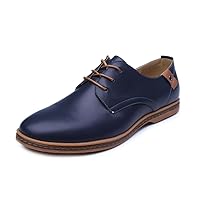 Mens Casual Flat Oxfords Button Lace Up Derby Walking Shoes