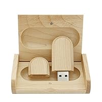 Maple Wood USB Flash Drive with Wooden Box U Disk Memory Stick Pen Drive (2.0/4GB)