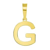 Solid 14k Yellow Gold Dainty Mini Uppercase Initial Charm Block Letter Pendant