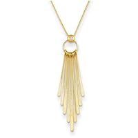 14k Gold Diamond Circle Dangle Strips 16 Inch With 2in Extension Necklace Measures 60.5mm Wide Jewelry for Women