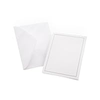 Gartner Studios Silver Foil Border All Purpose Cards, Includes Envelopes, White and Platinum, 4.25 by 5.5 Inches, 50 Count (60024)