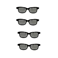 3D Glasses with RealD Circular Polarization Non-Flashing Passive 3D Glasses for Reald Format Cinema/Passive Polarized 3D for Computer Monitors/TVs/Projectors (4pcs)