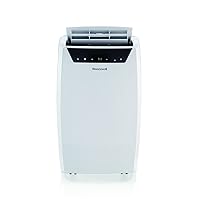 Honeywell 14,000 BTU Portable Air Conditioner for Bedroom, Living Room, Apartment, 115V, Cools Rooms Up to 700 Sq. Ft. with Dehumidifier & Fan, Continuous Drain Option, 24-hour Timer, Remote, White