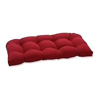 Pillow Perfect Pompeii Solid Indoor/Outdoor Wicker Patio Sofa/Swing Cushion Tufted, Weather and Fade Resistant, 19
