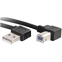 C2G Legrand USB Cable, USB A to B Cable, Black Right Angle USB Cable, 1 Meter (3.3 Feet) C2G USB Cable, 1 Count, C2G 28109