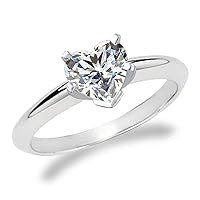 1.50 Carat Laser Inscribed IGI Certified Heart Cut Lab Grown Diamond 14K White Gold, Yellow Gold, Platinum Classic Solitaire Engagement Ring (F Color, VS1-VS2 Clarity)