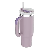 30 oz Tumbler with Handle, Lavender Cup 30oz Stainless Steel Insulated Tumblers with Lid and Straw, 30 oz Travel Cup Sports Tumblers - Taro Orchid