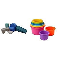 FDP SoftScape Playtime and Climb Multipurpose Playset for Infants (6-Piece)- Contemporary, 12364-CT & The First Years Stack N Count Cups
