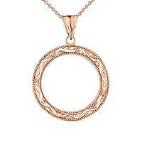 CHIC SPARKLE CUT CIRCLE OF LIFE PENDANT NECKLACE IN ROSE GOLD - Gold Purity:: 10K, Pendant/Necklace Option: Pendant Only