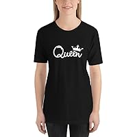 King and Queen Matching T-Shirts - Couple's Set, Stylish Design for Anniversaries and Couples