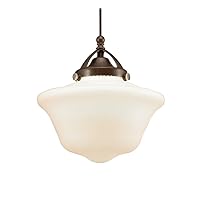 WAC Lighting QP-LED492-WT/CH Milford Quick Connect LEDme Pendant with White Shade and Chrome Socket Set