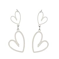 Hollow Asymmetrical Love Earrings Heart Ring love Layered Earrings Stainless Steel Earrings Cute girl jewellery gift for girlfriend Women