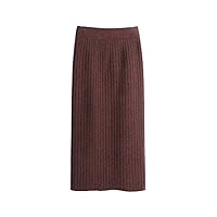 Europe and America Autumn Winter Thick Knit Skirts High Waist Long Wool Skirt Bag Hip Skirt