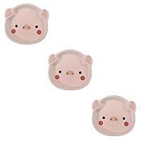 ERINGOGO 3pcs Cartoon Drop Bowl Dry Weaning Plate Resin Plate Kids Divided Dish Girl Baby Dinnerware Baby Food Plate Gifts Newborn Hot A5 Resin Melamine Pink Child Baby Bowl Piggy