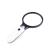 MYMSBH Bright Power Handheld Reading Magnifying Glass with Light- Ideal for Reading Small, Map, Coins, Inspection and Jewelry Loupe