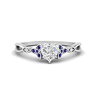 Choose Your Gemstone Celtic Knot Split Diamond CZ Ring sterling silver Heart Shape Petite Engagement Rings Ornaments Surprise for Wife Symbol of Love Clarity Comfortable US Size 4 to 12