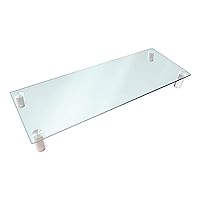 Monoprice 116356 Multimedia Riser Desktop Monitor Stand - Clear Glass, Large 30.8 x 11 Inches - Workstream Collection, 30.8