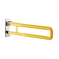 Bathroom Grab Bar Flip-Up Folding Safety Handle Handicap Grab Bar Toilet Safety Rail with Textured Grip for Elderly Disabled (Yellow)