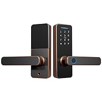 Unlocking Recognition Fingerprint Waterproof Smart Door Lock Control (Color : Black, Size : As Shown)