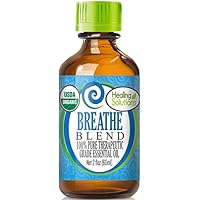 Oils - 2 oz Breathe Essential Oil Blends Organic, Pure, Undiluted, Breath Easy Essential Oil for Humidifier, Diffuser, Aromatherapy - 60ml