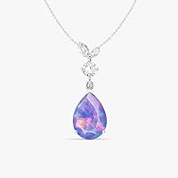 Multifire Opal Gemstone Pendant Necklace for Women, Natural Opal Pendant, Gold Necklace for Women, Gift for Her Jewelry
