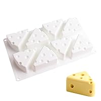 Cheese Shape Silicone Mold, BPA Free 8 Cavities Food Grade Mould for Cheese Cake Mousse Cake Brownies Chocolate Cheese Ice Cream Soap 11.9''x7.1''x1.7''