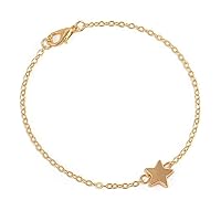 Women's Girls' Fashion Jewelry Gift Gold Silver Plated Charm Chain Star Bracelet Stylish