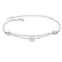 Sterling Silver Butterfly Bracelets for Women,Cute and Charm Wrist Bracelets Jewelry Christmas Gift for Women Teen Girls