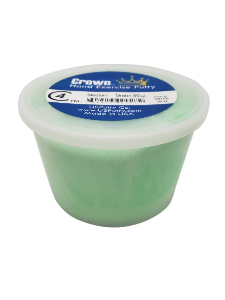 5 lb.-Crown Therapy Putty- Made in USA – Hand Exercise Putty –Professional Grade – Physical Therapy, Rehabilitation, Strength Training, (Green, Med...