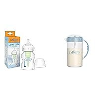 Dr. Brown's Natural Flow Anti-Colic Options+Wide-Neck Baby Bottle, 5 oz/150 mL, Level 1 Nipple & Baby Formula Mixing Pitcher with Adjustable Stopper, Locking Lid, & No Drip Spout, 32oz