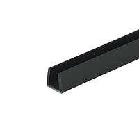 Outwater Plastics Black 1/4'' Styrene Plastic U-Channel/C-Channel 36 Inch Lengths (Pack of 4)