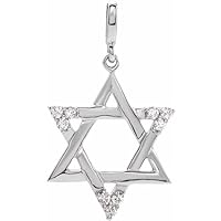 Jewels By Lux Sterling Silver 1/10 CTW Natural Diamond Star of David Pendant