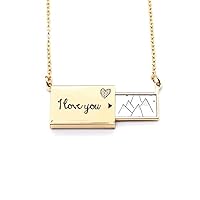 mountain grass star pattern Letter Envelope Necklace Pendant Jewelry