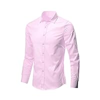 Men's White Shirt Long-Sleeved Non-Iron Business Work Collared Casual Suit Button Tops Plus Size