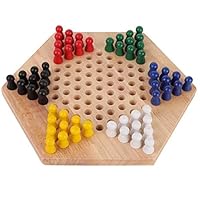 Chess Set Chinese Checker Game Set Wooden Educational Board Kids Chinese Checkers Set Strategy Family Game Chess Game Board Set