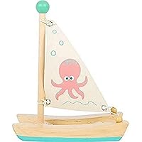 small foot wooden toys Small Foot Wooden Toys Octopus Catamaran Premium Water Toy Designed for Children 2+ Years (11656)