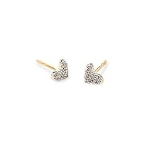 Kendra Scott White Diamond Heart Stud Earrings in 14k Gold, Fine Jewelry for Women