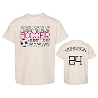 Custom Basketball Toddler Shirt, When I Grow UP, Soccer Like Mommy Pink (Name & Number), Jersey, Personalized Toddler